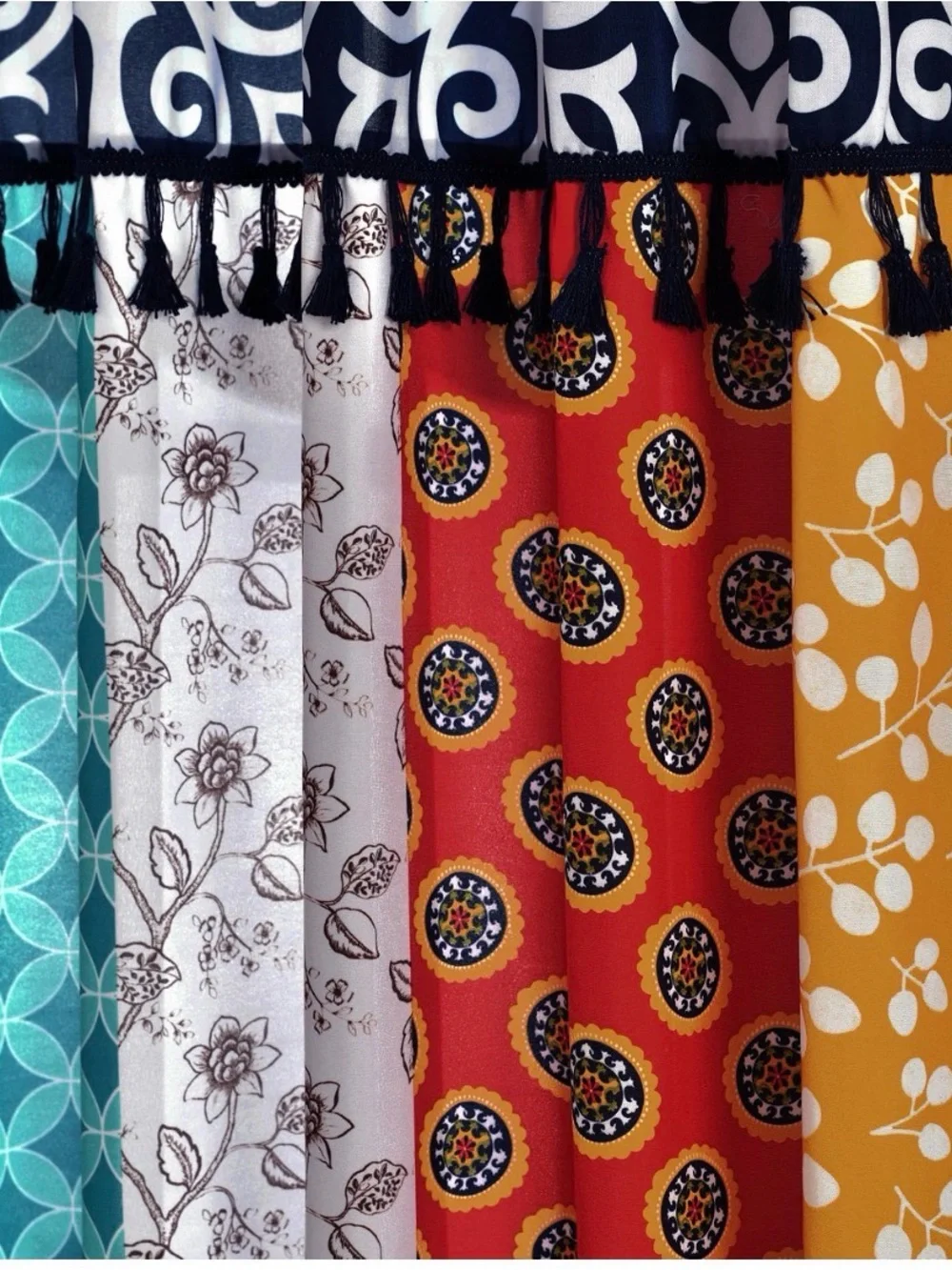 Lush Decor boho Multi-Color set of 2 curtain panels 45x95” new